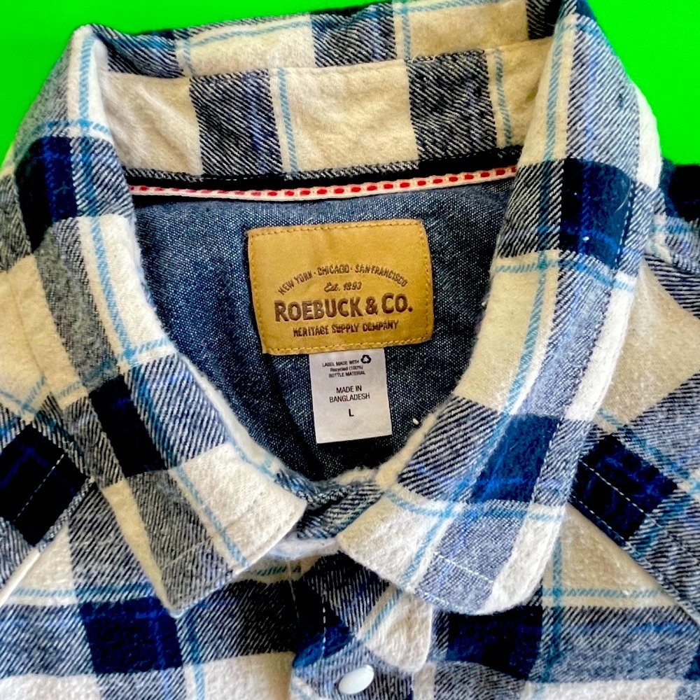 Vintage Roebuck & Co. Flannel with Pearl Snaps